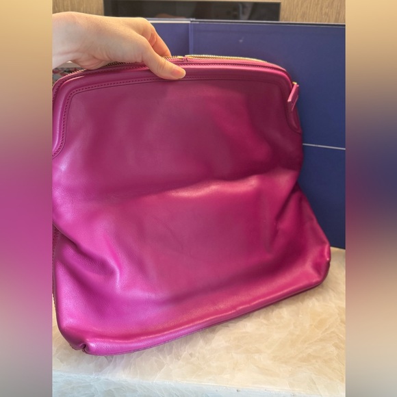 Alexander McQueen Skull Padlock Fold Over Clutch Fucshia - Picture 5 of 16